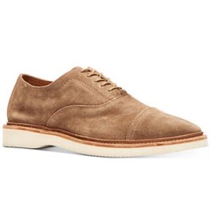 Frye Paul Bal Oxford Suede Tan Leather Cap Toe Dress Shoe Size 7.5D Men